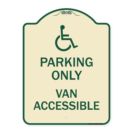 Signmission Parking Van Accessible W/ Graphic Heavy-Gauge Aluminum Architectural Sign, 24" x 18", TG-1824-23406 A-DES-TG-1824-23406